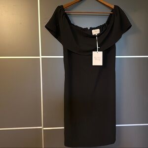 Charles Henry Black Off-the-Shoulder Sheath Dress